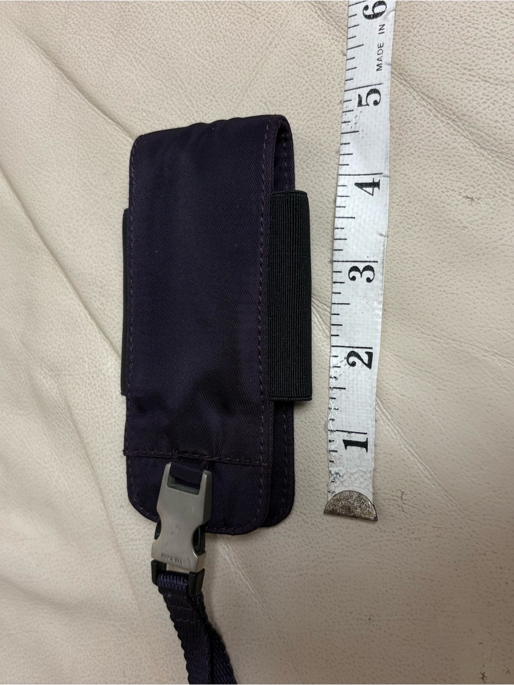 VTG PRADA Purple Phone Holder w/ Removable Lanyard Triangle Logo - Picture 4 of 15